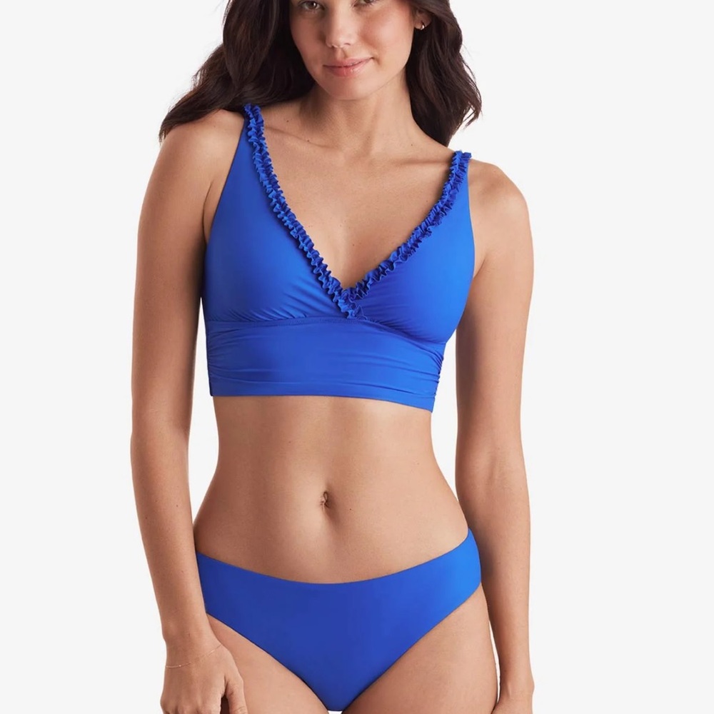 Mimi Flamingo Cobalt Blue Ruffled Bikini Top